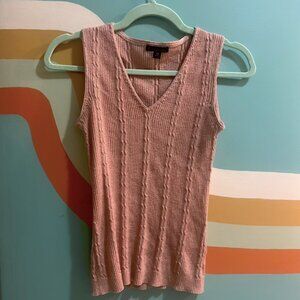 Blush Pink Sparkly Brooks Brothers Stretch Knit Top Sleeveless Knit
